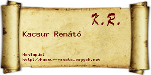 Kacsur Renátó névjegykártya
