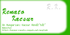 renato kacsur business card